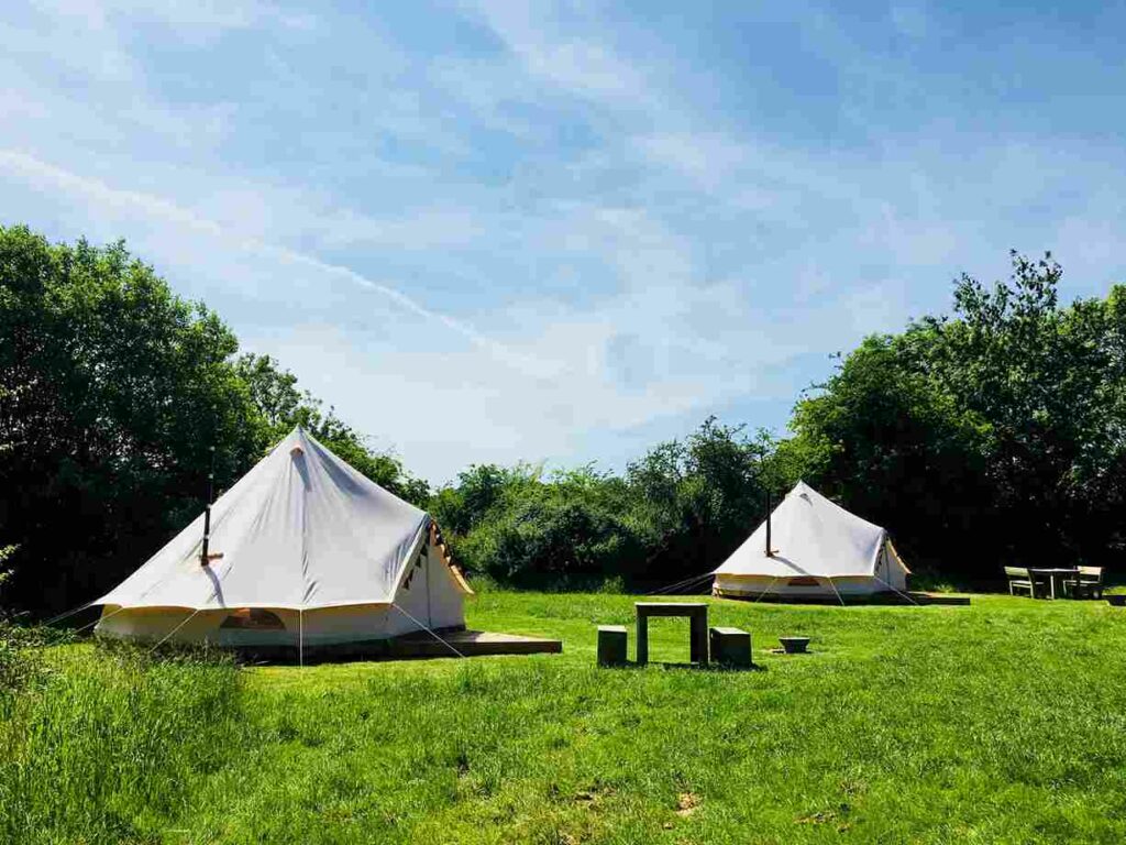 Cotswold camping at Holycombe, Warwickshire