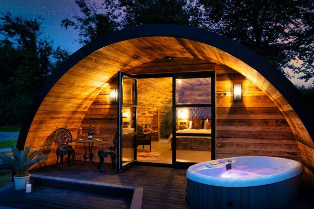 Luxury Glamping Pods with Hot Tub